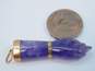 VNTG 14K Yellow Gold Carved Amethyst Hand Pendant 6.0g image number 3