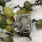 Designer Silpada 925 Sterling Silver Canadian Jade Beaded Chain Necklace image number 4