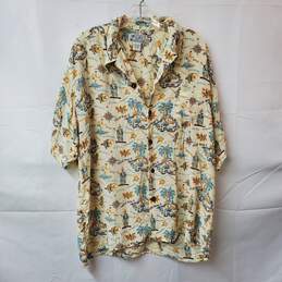 An Original Avanti Authentic Hawaii Men's Blouse Buttoned 100% Silk Sized XL
