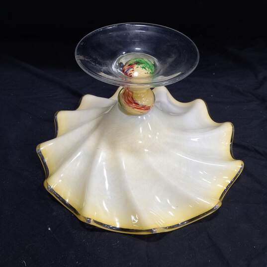 Glass Flower Art Glass Centerpiece Bowl image number 3