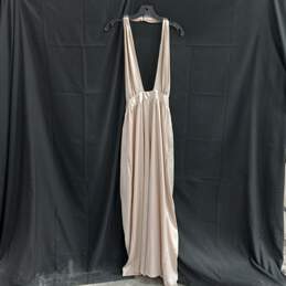 Nasty Gal Collection Champagne Satin Halter Jumpsuit Size 6 NWT