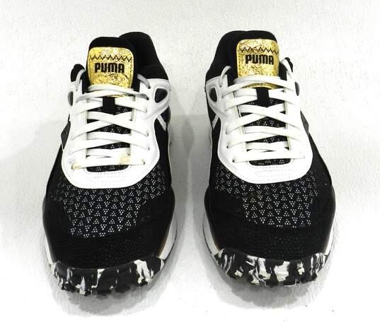 PUMA Street Rider Moirer Black White Gold Men's Shoe Size 12 image number 1