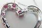 10K White Gold Diamond Accent & Ruby Pendant Necklace 2.1g image number 7