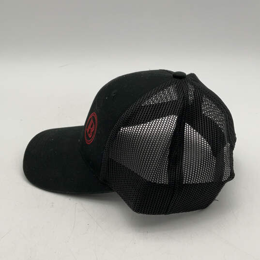Mens Black Red OC771 Adjustable Snap Ultimate Trucker Hat One Size image number 4