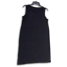 NWT Womens Black Sleeveless Pleated Round Neck Short Tank Dress Size Small alternative image