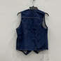 NWT Mens Blue Denim Pockets Collarless Button-Front Tuxedo Suit Vest Size S image number 2