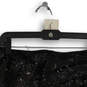 NWT Womens Black Sequin Flat Front Side Zip Short Mini Skirt Size 8 image number 4