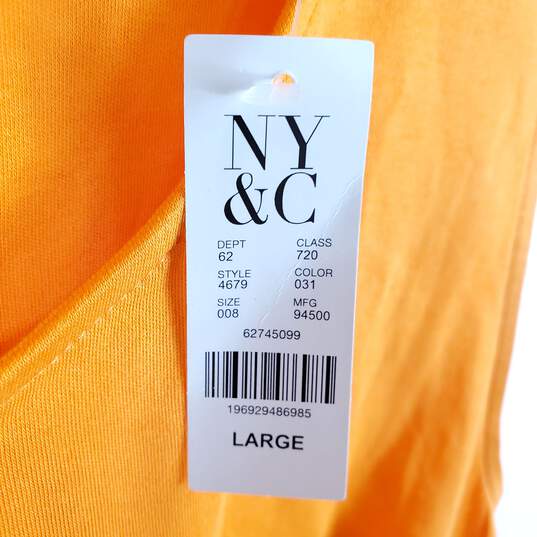 New York & Company Women Orange Dress L NWT image number 5
