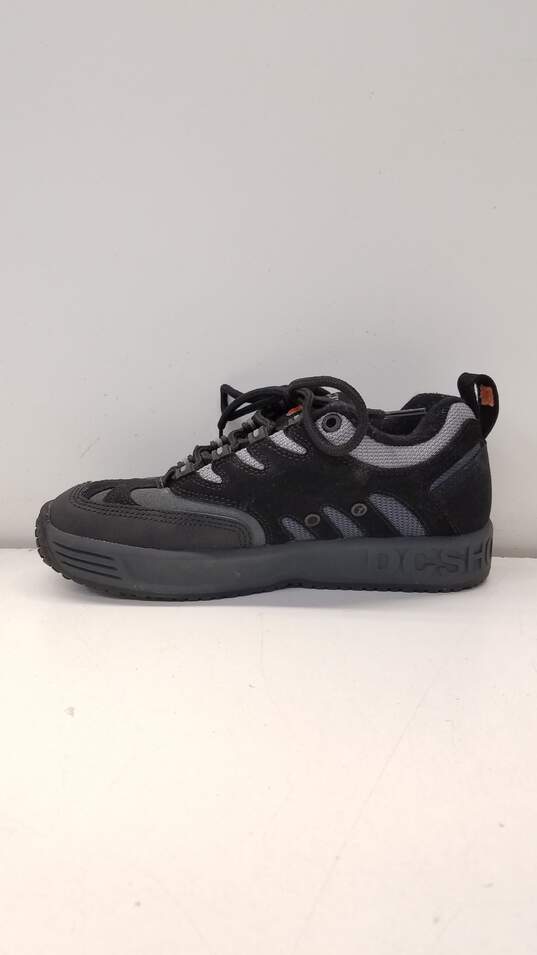 Men's DC SHOES LUKODA OG Size 6 Black/Grey/Orange Skateboarding Shoes image number 2