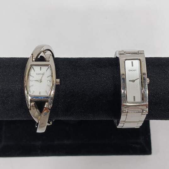 DKNY Silver Tone Wristwatch Collection of 2 image number 1