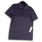 NWT Mens Blue Short Sleeve Spread Collar Button Front Polo Shirt Size M image number 3