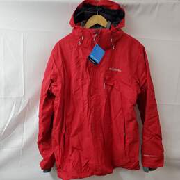 Columbia Red Hooded Omni-Tech Bugaboo II Fleece Interchange Jacket LG