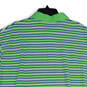 Mens Green Blue Striped Short Sleeve Spread Collar Polo Shirt Size 4XB image number 4
