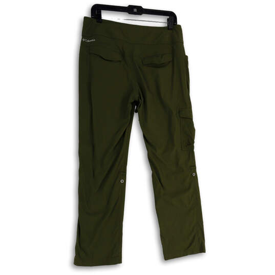 Womens Green Flat Front Drawstring Flap Pocket Cargo Pants Size 10 Short image number 2