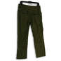 Womens Green Flat Front Drawstring Flap Pocket Cargo Pants Size 10 Short image number 2