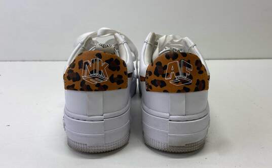 Nike AF 1 Low Pixel SE Women's White Sneakers with Leopard Print Swoosh Sz. 8.5 image number 4