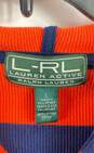 Ralph Lauren Active Women Orange Striped Hoodie Sweatshirt L image number 3