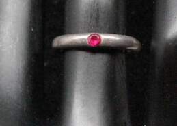 Sterling Silver Ruby Accent Ring Band Size 3.75 - 1.7g