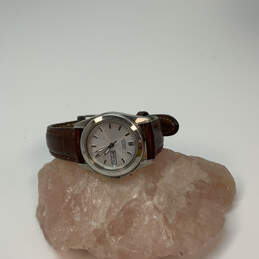 Designer Citizen Silver-Tone Adjustable Leather Band Analog Wristwatch