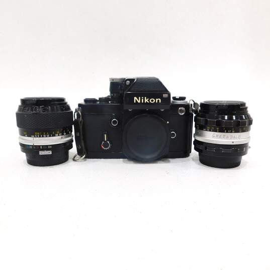 Nikon F2 SLR 35mm Film Camera w/ 2 Lens Auto 1:1.4 50mm & 1:3.5 55mm image number 1