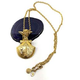 Designer Kirks Folly Gold-Tone Chain White Pearl Goddess Pendant Necklace alternative image