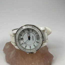 Designer Fossil CE-1034 White Adjustable Strap Round Dial Analog Wristwatch