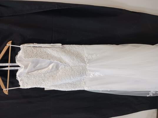 Women's Strapless Sweetheart Lace Mermaid Wedding Dress Sz 4 image number 5