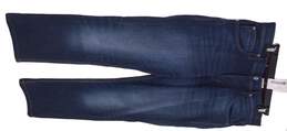 Womens Blue Five Pockets Flat Front Button Straight Leg Jeans Size Large alternative image