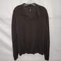 J. Ferrar Brown Washable Merino Wool 1/4 Button Pullover Sweater Size L image number 1
