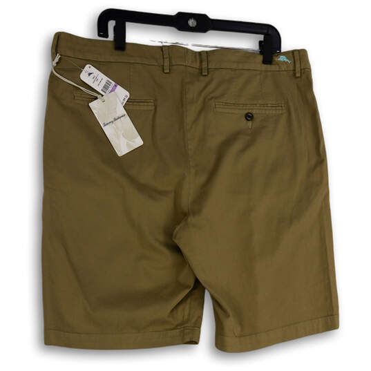 NWT Mens Beige Flat Front Regular Fit Pockets Comfort Chino Shorts Size 38 image number 2