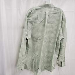 Brooks Brother Men's Regent Green Plaid Cotton Button Up Shirt Size 18-6/7 alternative image