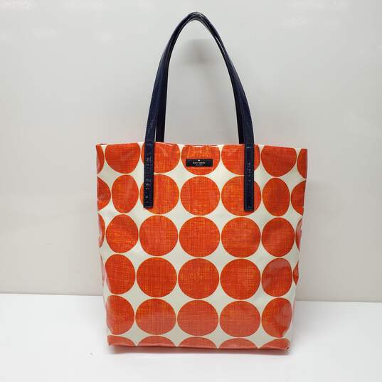 Kate Spade Daycation Bon Shopper Crosshatch Dots Tote Bag Coated Nylon 12x13x5" image number 1