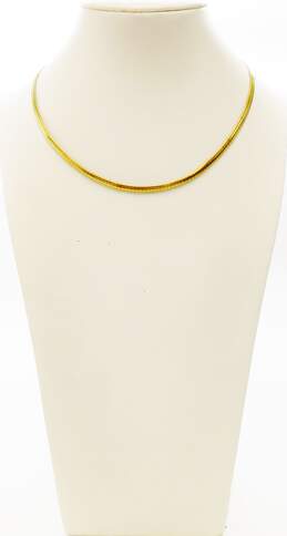 10K Yellow Gold Omega Collar Chain Necklace 19.0g