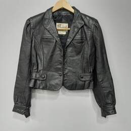 Berman's Bomber Style Leather Coat Size 10