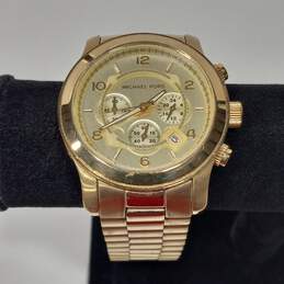 Men's Michael Kors Runway Chronograph Gold-Tone Steel Champagne Dial Watch MK8077