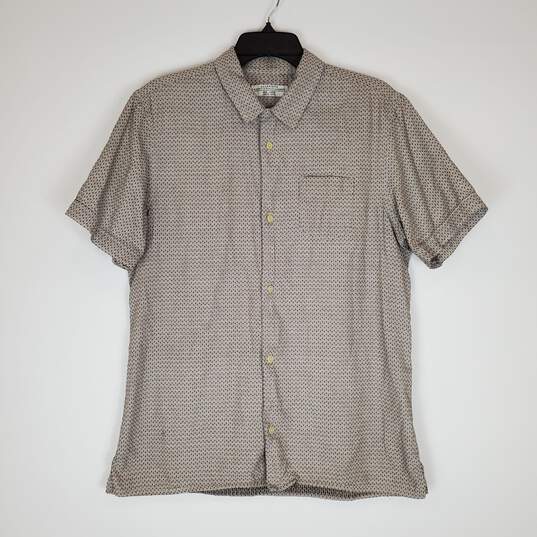 AllSaints Men Gray Short Sleeve Button Up Shirt L image number 5