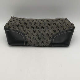 Womens Black Gray Monogram Single Strap Inner Pocket Zip Shoulder Handbag alternative image
