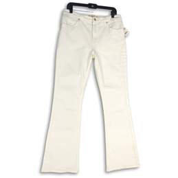 NWT Free People Womens White Denim 5-Pocket Design Flared Jeans Size 31