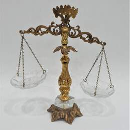 Vintage Loevsky & Loevsky L&L Brass & Crystal Scales Of Justice alternative image