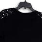 NWT Womens Black Graphic Print Beaded Cap Sleeve Pullover T-Shirt Size L image number 1