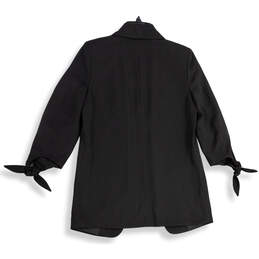 Womens Black Shawl Collar Welt Pocket Tie Sleeve Open Front Blazer Size S alternative image