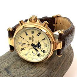 Designer Steinhausen TW381RG Gold-Tone Leather Strap Analog Wristwatch
