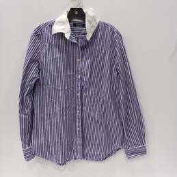 Lauren Ralph Lauren Purple Striped Button Up Dress Shirt Men's Size Large