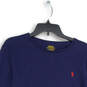 Womens Navy Blue Knitted Crew Neck Long Sleeve Pullover Sweater Size L image number 3