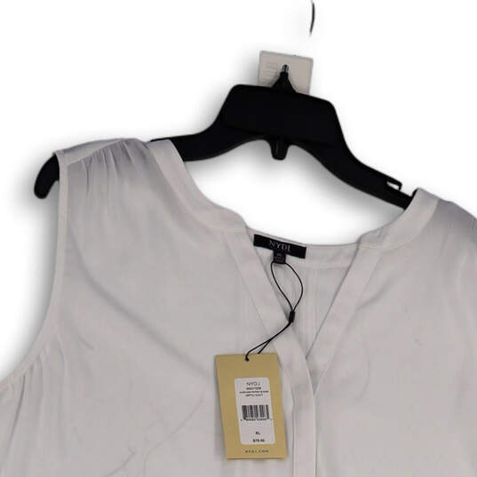 NWT Womens White Sleeveless Split Neck Pullover Blouse Top Size X-Large image number 3