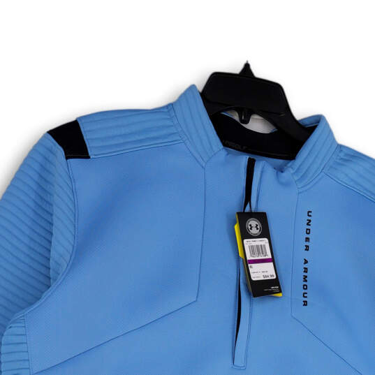 NWT Mens Blue 1/4 Zip Mock Neck Cold Gear Golf Athletic Jacket Size XXL image number 3