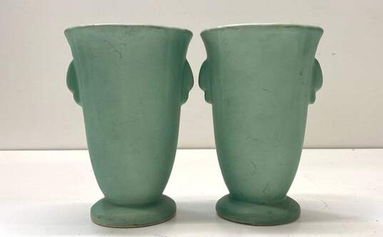 Weller Pottery Vintage Pair of Dog Wood Art Deco Ceramic Art Vase image number 2