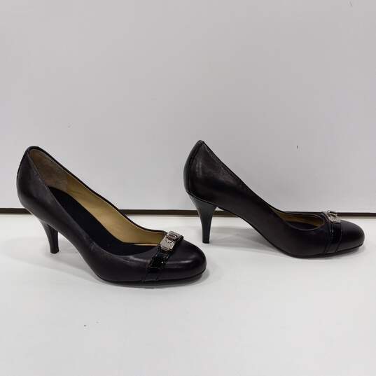 Coach Women's Wanda Black Leather Heels Q1288 Size 6B image number 4