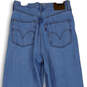 Mens Blue Denim Medium Wash Pockets Regular Fit Wide Leg Jeans Size 26 image number 4