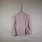 NWT Womens Fleece Striped Long Sleeve Collared Button-Up Shirt Size 8 image number 2